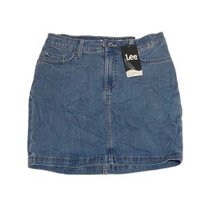 Lee women's skort size 6 denim hidden short cotton midrise regular fit lining